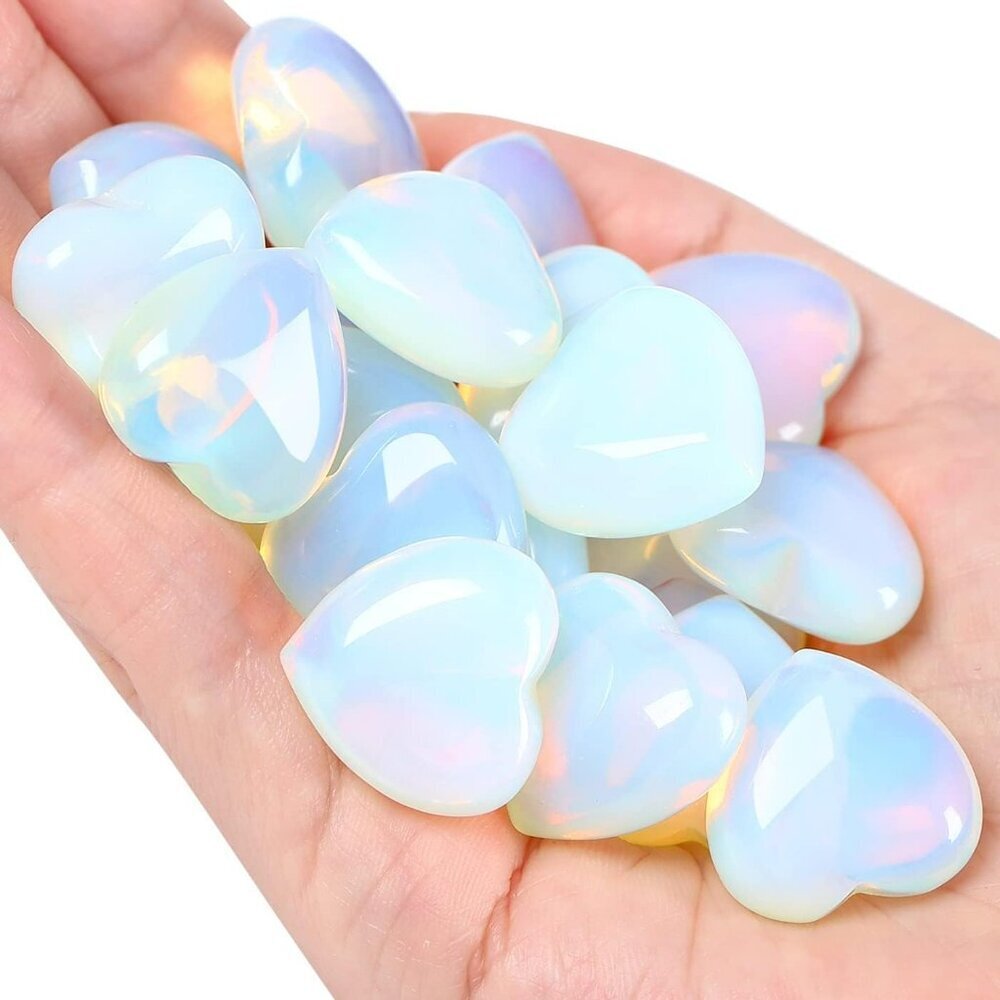 10 PCS 0.8 * 0.8 Inches Thicken Heart Crystals Amethyst Natural Healing Crystal